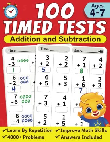 100 timed tests for addition - timed,